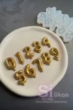 Mulaj din silicon Cifre sub formă de baloane de la 0 la 9 - imagine 2
